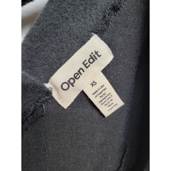 Open Edit Womens Sweater Dress Black Stretch V Neck Long Sleeve Knit - Picture 6 of 7